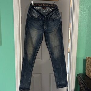 Rock Revival Women's Faded Dark Blue Skinny Jeans
